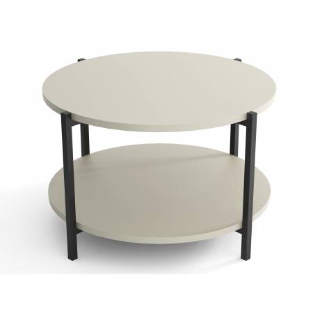 Nowoczesny, okrągły stolik kawowy 65 cm – Styl loft, dwupoziomowy MILANO M14